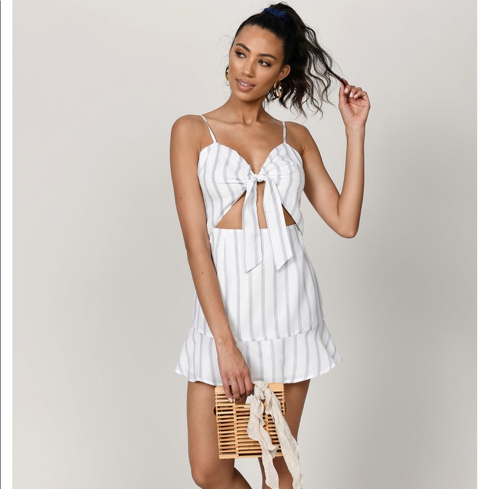 Navy & White Stripe Tie Dress
